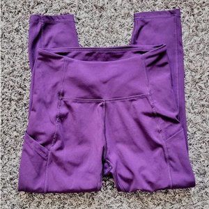 Athletic Purple Leggings with Pockets